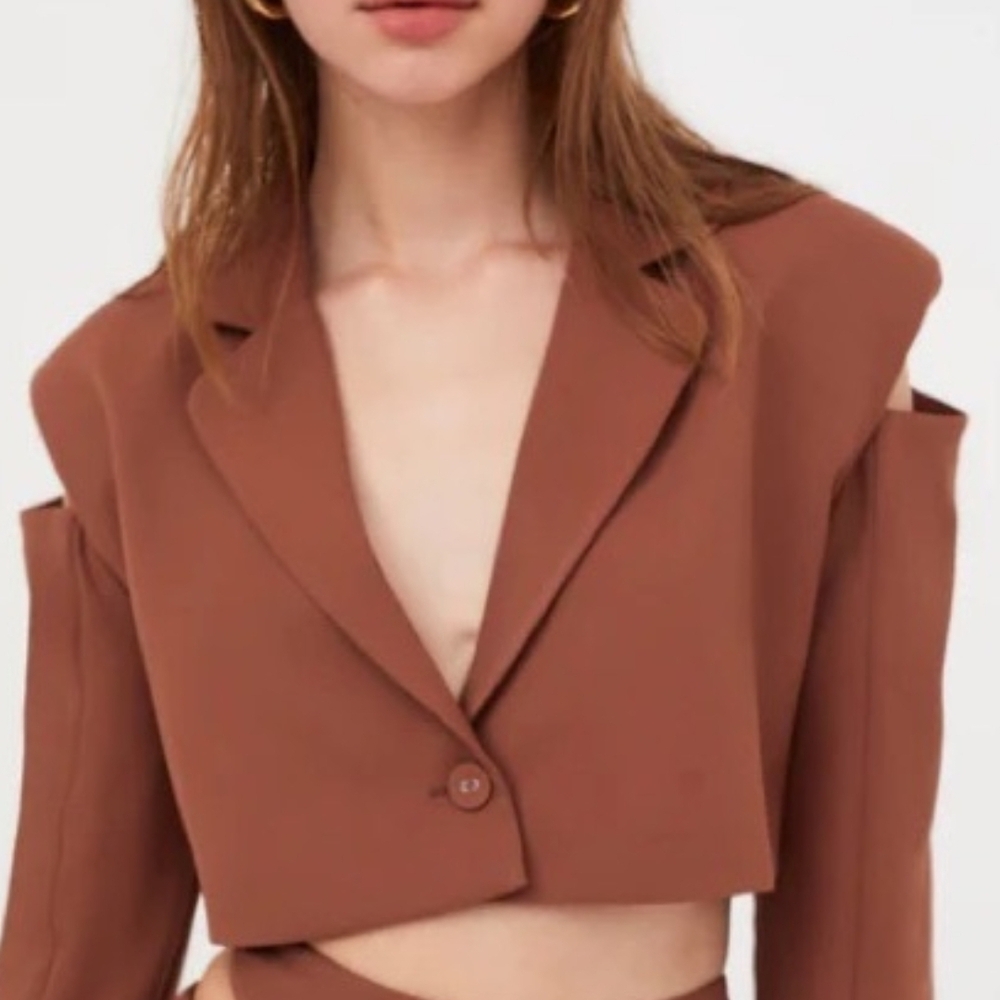 Women's Brown Blazer Jacket